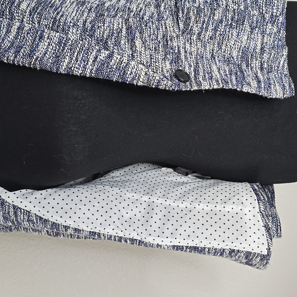 Ann Taylor Tweed Blazer in Blue, Black, and White Size 10 - Picture 5 of 5